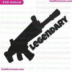 Fortnight Weapon Fortnight Silhouette Embroidery Design 34
