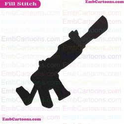 Fortnight Weapon Fortnight Silhouette Embroidery Design 36