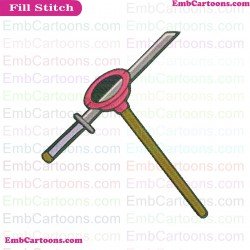 Fortnight Weapon Fortnight Silhouette Embroidery Design 44