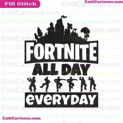 Fortnite All Day Everyday Svg Embroidery Design 2