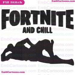 Fortnite And Chill Silhouette Embroidery Design