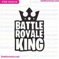 Fortnite Battle Royale King Silhouette Embroidery Design