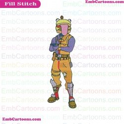 Fortnite Burger Beef Boss Embroidery Design 02