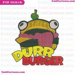 Fortnite Burger Beef Boss Embroidery Design 04