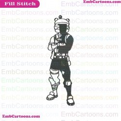Fortnite Burger Beef Boss Embroidery Design 06