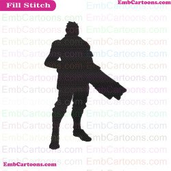 Fortnite Character Silhouette Embroidery Design 02