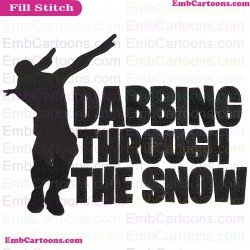 Fortnite Dabbing Through The Snow Svg Embroidery Design 2