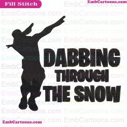 Fortnite Dabbing Through The Snow Svg Embroidery Design