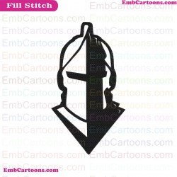 Fortnite Dark Knight Silhouette Embroidery Design 02