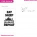 Fortnite Eat Sleep Fortnite Repeat Silhouette Embroidery Design 03