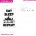 Fortnite Eat Sleep Fortnite Repeat Silhouette Embroidery Design 03