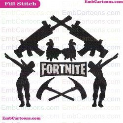 Fortnite Emotes And Logos Silhouette Embroidery Design 02