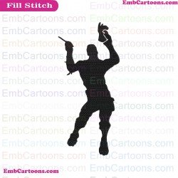 Fortnite Emotes Dance Moves Silhouette Embroidery Design 04