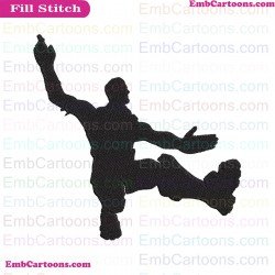 Fortnite Emotes Dance Moves Silhouette Embroidery Design 06