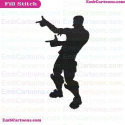 Fortnite Emotes Dance Moves Silhouette Embroidery Design 11