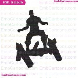 Fortnite Emotes Dance Moves Silhouette Embroidery Design 17