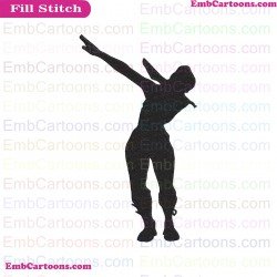 Fortnite Emotes Dance Moves Silhouette Embroidery Design 18