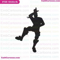 Fortnite Emotes Dance Moves Silhouette Embroidery Design 24