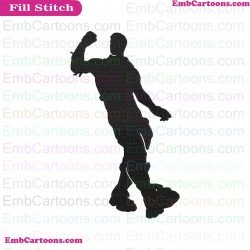 Fortnite Emotes Dance Moves Silhouette Embroidery Design 39