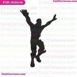 Fortnite Emotes Dance Moves Silhouette Embroidery Design 41