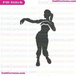 Fortnite Emotes Dance Moves Silhouette Embroidery Design 44