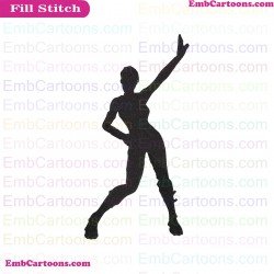 Fortnite Emotes Dance Moves Silhouette Embroidery Design 51