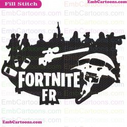 Fortnite FR Silhouette Embroidery Design
