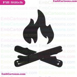 Fortnite Fire Silhouette Embroidery Design