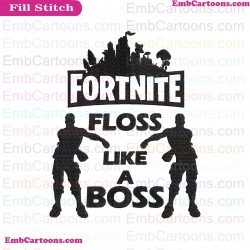 Fortnite Floss Like A Boss Silhouette Embroidery Design 01