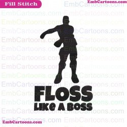 Fortnite Floss Like A Boss Silhouette Embroidery Design 02
