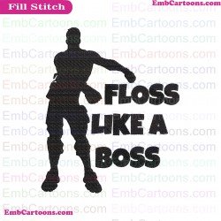 Fortnite Floss Like A Boss Silhouette Embroidery Design 04