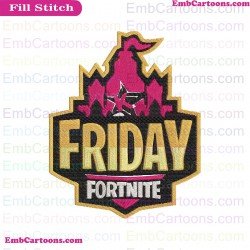 Fortnite Friday Silhouette Embroidery Design