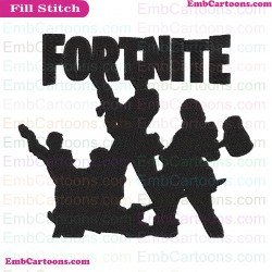 Fortnite Group Silhouette Embroidery Design 04