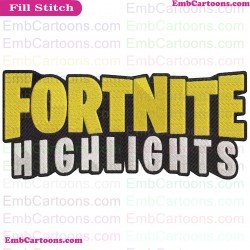Fortnite Highlights Silhouette Embroidery Design 01