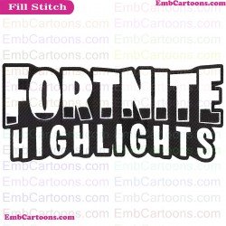 Fortnite Highlights Silhouette Embroidery Design 02