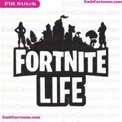 Fortnite Life Svg Embroidery Design