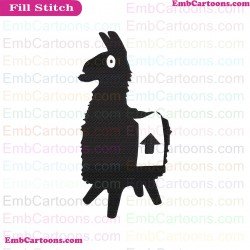 Fortnite Llama Silhouette Embroidery Design 04