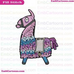 Fortnite Llama Silhouette Embroidery Design 06