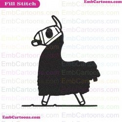 Fortnite Llama Silhouette Embroidery Design 07