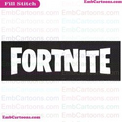 Fortnite Logo Silhouette Embroidery Design 01