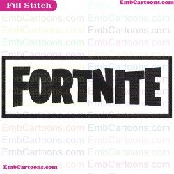 Fortnite Logo Silhouette Embroidery Design 02