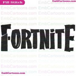 Fortnite Logo Silhouette Embroidery Design 03