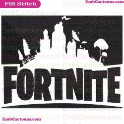 Fortnite Logo Silhouette Embroidery Design 04