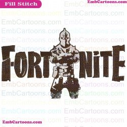 Fortnite Logo Silhouette Embroidery Design 05