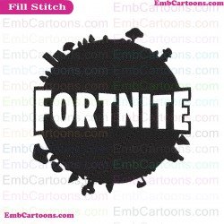 Fortnite Logo Silhouette Embroidery Design 06