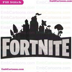 Fortnite Logo Silhouette Embroidery Design 07