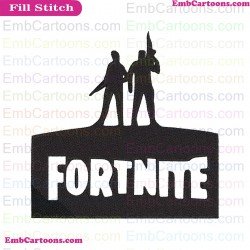 Fortnite Logo Silhouette Embroidery Design 09