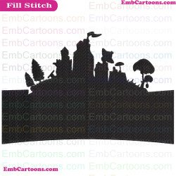 Fortnite Logo Silhouette Embroidery Design 10