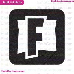 Fortnite Logo Silhouette Embroidery Design 11