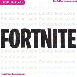 Fortnite Logo Silhouette Embroidery Design 12